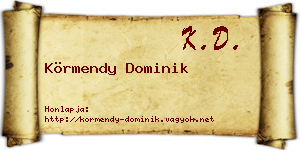Körmendy Dominik névjegykártya