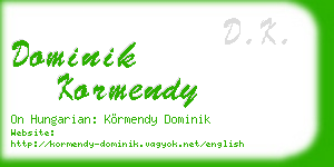 dominik kormendy business card