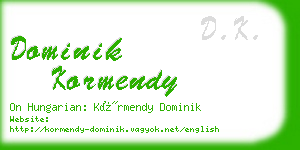 dominik kormendy business card